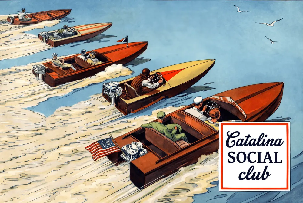 Catalina Social Club — vintage regatta poster
